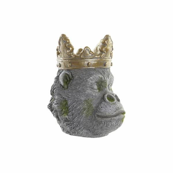 Kruka DKD Home Decor Grå Gyllene Gorilla Magnesium (29 x 26 x 34,9 cm)