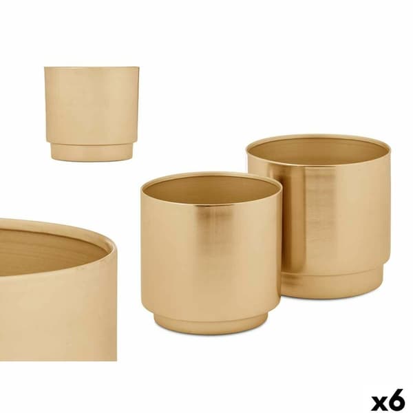Krukset 40055-G Gyllene Järn 18 x 16,5 x 18 cm 16 x 15,5 x 16 cm (6 antal)
