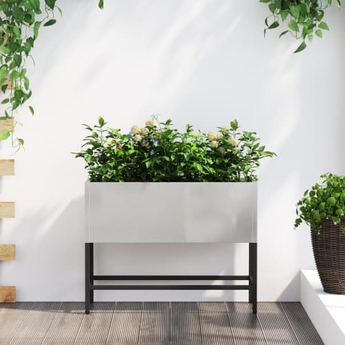 Upphöjd planteringslåda för utomhus 60x26x45 cm rostfritt stål