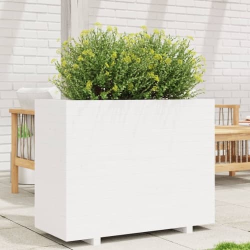 Odlingslåda vit 90x40x72,5 cm massiv furu