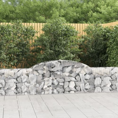 Gabioner bågformade 15 st 300x30x60/80 cm galvaniserat järn