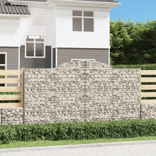 Gabioner bågformade 10 st 300x50x160/180 cm galvaniserat järn