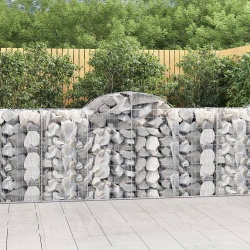 Gabioner bågformade 25 st 200x50x100/120 cm galvaniserat järn