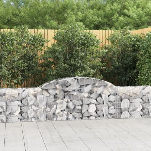 Gabioner bågformade 12 st 300x30x60/80 cm galvaniserat järn