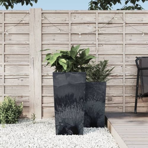 Blomkruka avtagbar insida antracit 21/49 L PP betonglook