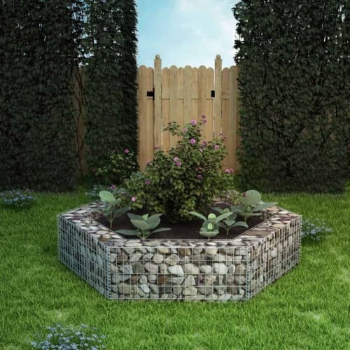Hexagonal planteringsgabion upphöjd 200x173x40 cm