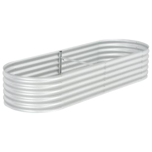Odlingslåda upphöjd galvaniserat stål 240x80x44 cm silver