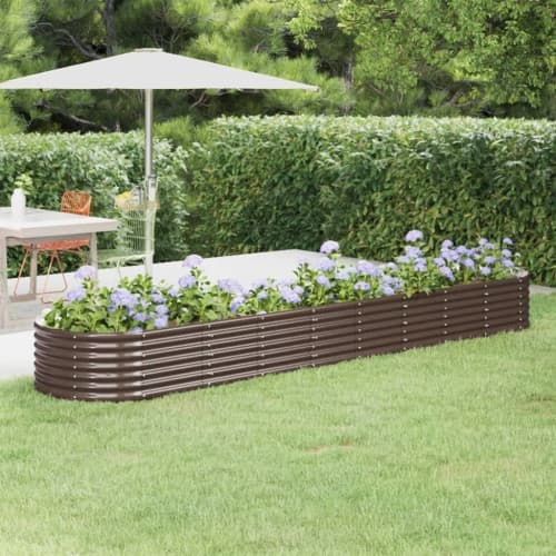 Odlingslåda pulverlackerat stål 368x80x36 cm brun