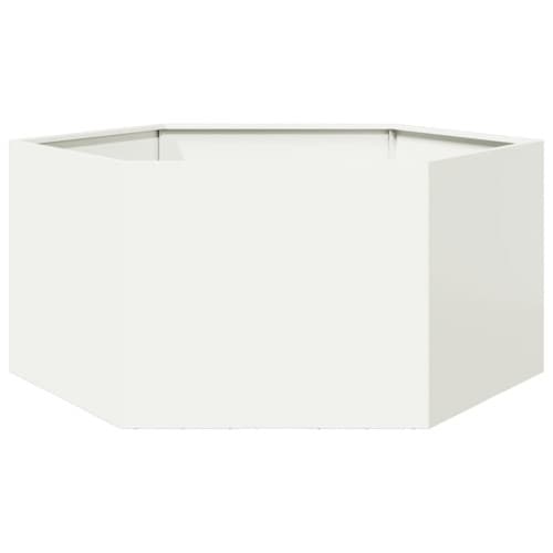 Odlingslåda vit sexkantig 104x90x45 cm stål