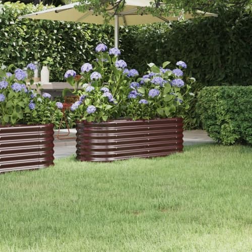 Odlingslåda pulverlackerat stål 114x40x36 cm brun