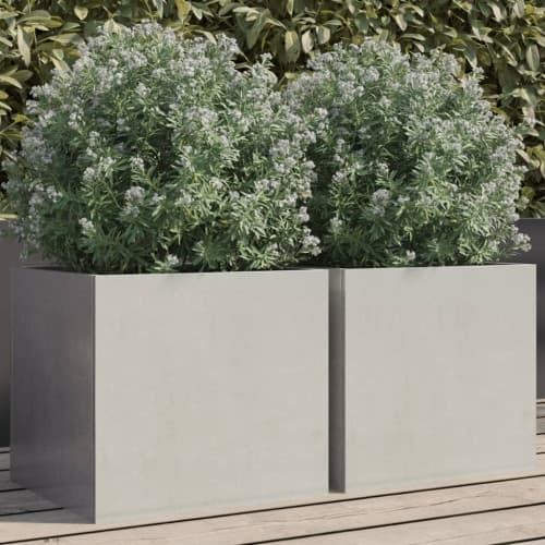 Odlingslådor 2 st silver 32x30x29 cm rostfritt stål