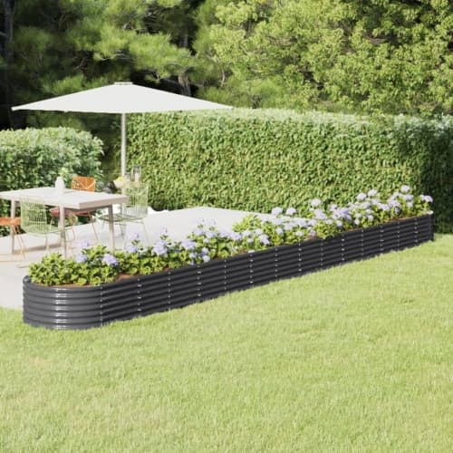 Odlingslåda pulverlackerat stål 620x80x36 cm antracit