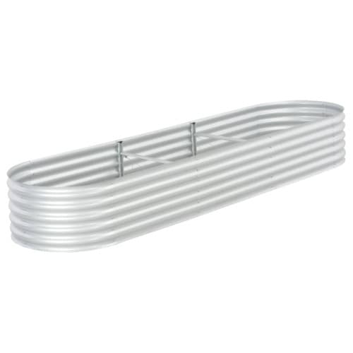 Odlingslåda upphöjd galvaniserat stål 320x80x44 cm silver