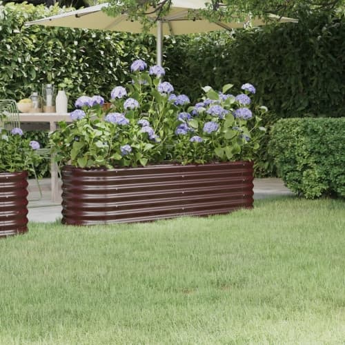 Odlingslåda pulverlackerat stål 152x40x36 cm brun