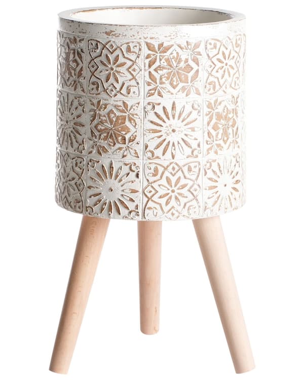 Plantekrukke Råhvid Distressed MgO Vintage Style Antique Look Indendørs udendørs krukke