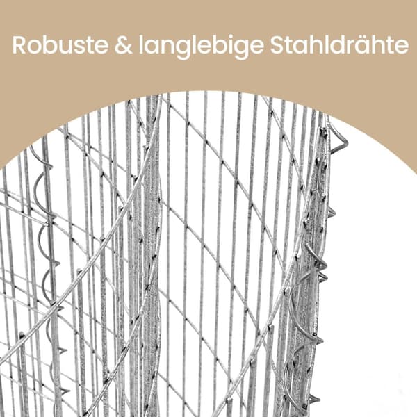 Schanskorf lavet af metal, rund, Schanskorf