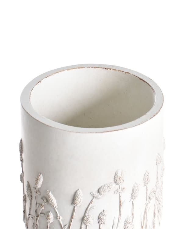 Blomsterpotte Off-white MgO Håndlaget Ben i tre Blomstermønster UV- og værbestandig Klassisk stil Krukke Innendørs Utendørs