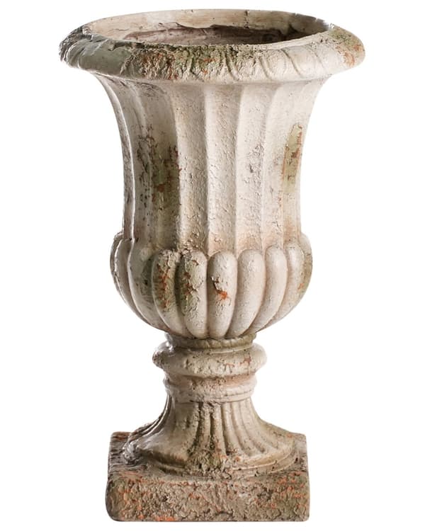 Blomsterpotte Beige MgO 43 cm Slitt finish Vintage Antikk Krukke Innendørs Utendørs