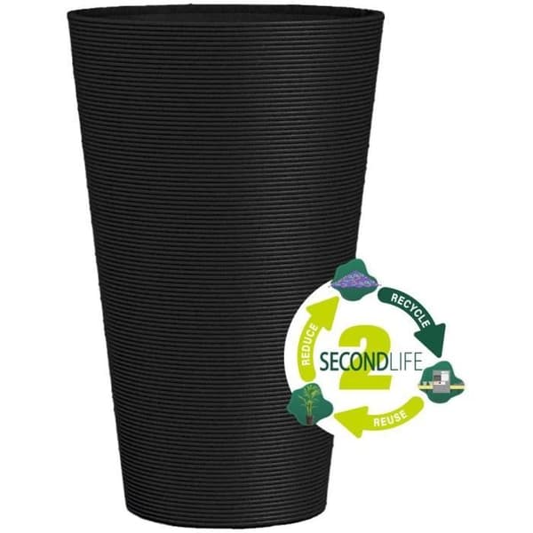 Hög blomkruka - TRÄDGÅRD ID - Green Care Sense Tall Black-Anthr. - 55 cm - Garanterat i 10 år - 100 % återvunnet - UV- och gelbeständighet