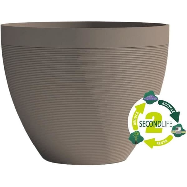 Blomkruka - GARDEN ID - Green Care Impact Taupe - 30 x 26 cm - 10 års garanti - 100 % återvunnen - UV/gelbeständig