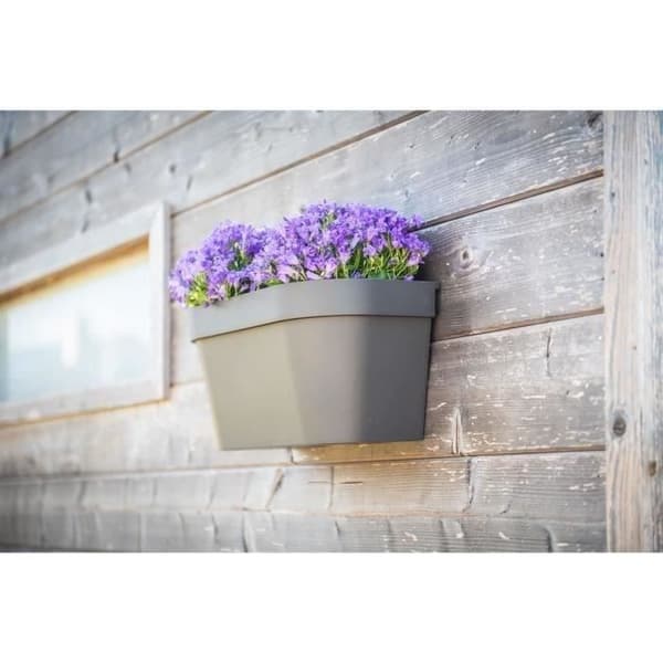 Väggkruka - GARDEN ID Star - Taupe 36 x 16 cm - Vattenreserv med bräddsystem - Återvunnen och 100 % återvinningsbar