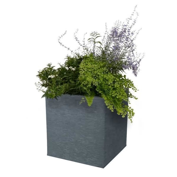 EDA Graphit fyrkantig kruka - 39 x 39 x 43 cm - 31 L - Antracitgrå