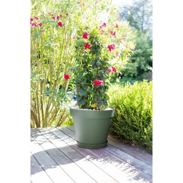EDA PLASTIQUE - Toscana rund blomkruka - Ø 60 x H47 cm - 76 L - Lagergrön