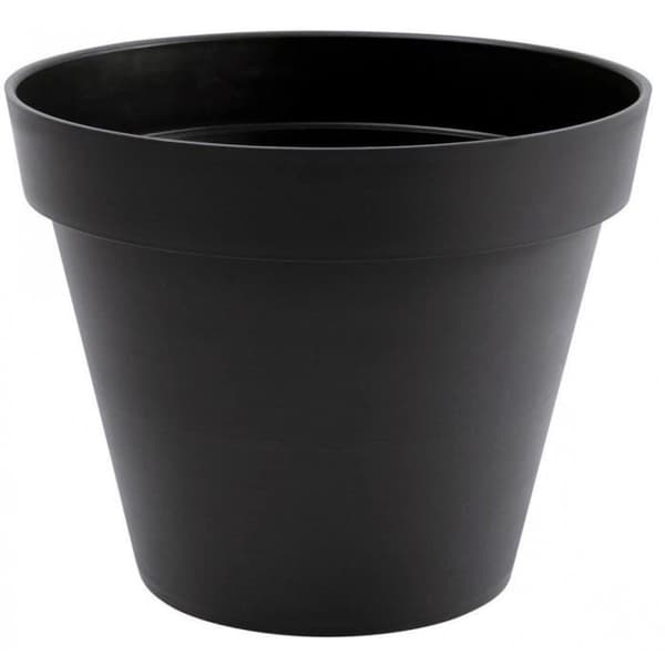 Toscana rund blomkruka - EDA PLAST - Ø 48 x H 40 cm - 43 L - Antracitgrå