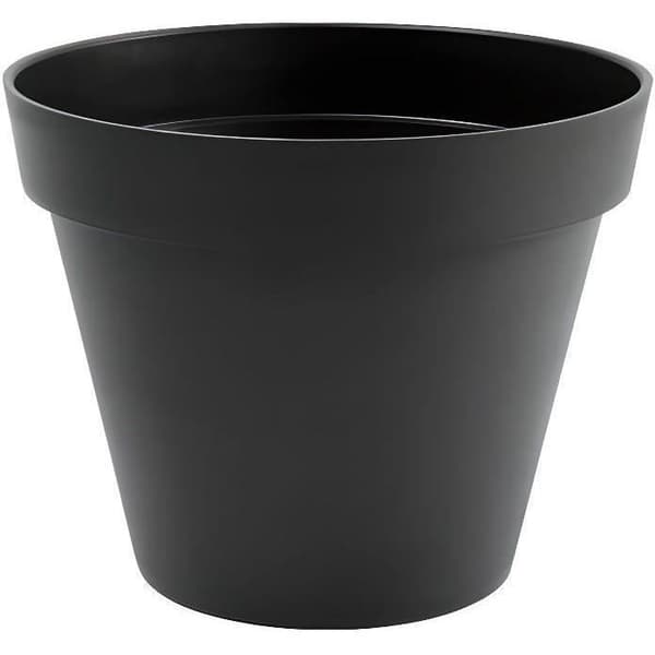 Toscana rund blomkruka - EDA PLAST - Ø 48 x H 40 cm - 43 L - Antracitgrå