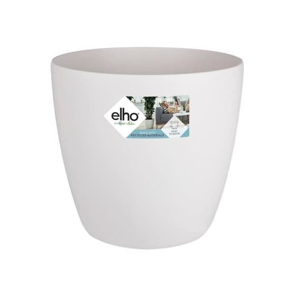 ELHO Brussels Wheels 47 rund blomkruka - Vit - Ø 47 x H 44 cm - inredning - 100% återvunnen