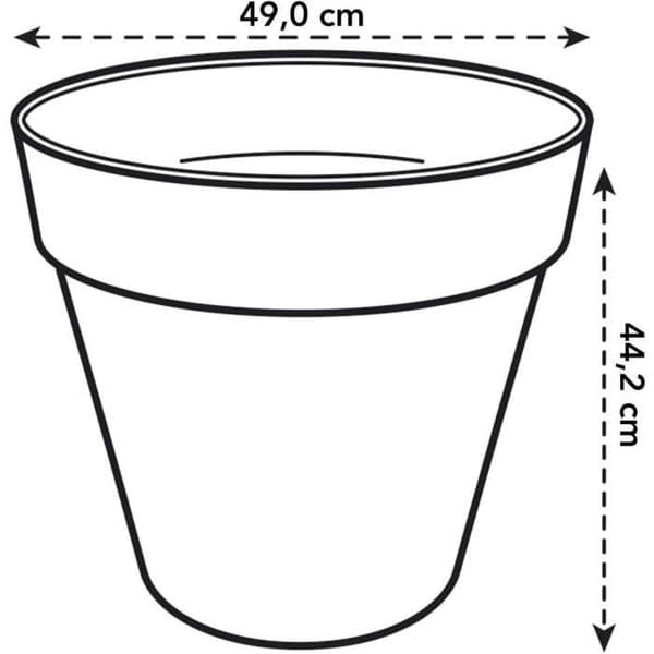 Rund blomkruka LOFT URBAN - Plast - Pierced - Reservoar - Med hjul - Ø50 - Okra