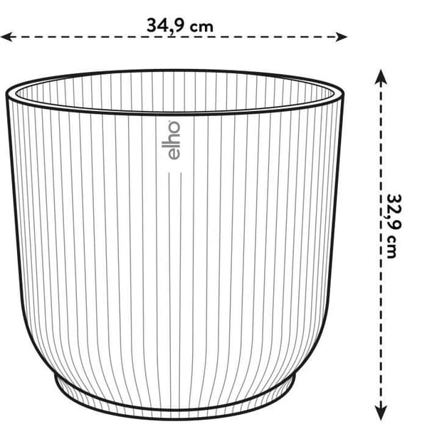 ELHO Vibes Vik Rund blomkruka Hjul 35 - Blå - Ø 35 x H 32 cm - inredning - 100% återvunnen
