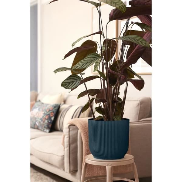 ELHO Vibes Vik Rund blomkruka Hjul 35 - Blå - Ø 35 x H 32 cm - inredning - 100% återvunnen