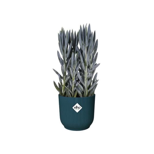ELHO Vibes Vik Rund blomkruka Hjul 35 - Blå - Ø 35 x H 32 cm - inredning - 100% återvunnen