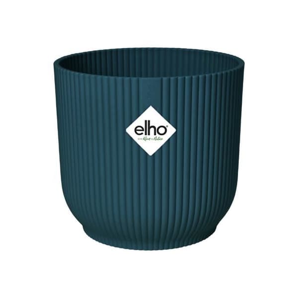 ELHO Vibes Vik Rund blomkruka Hjul 35 - Blå - Ø 35 x H 32 cm - inredning - 100% återvunnen