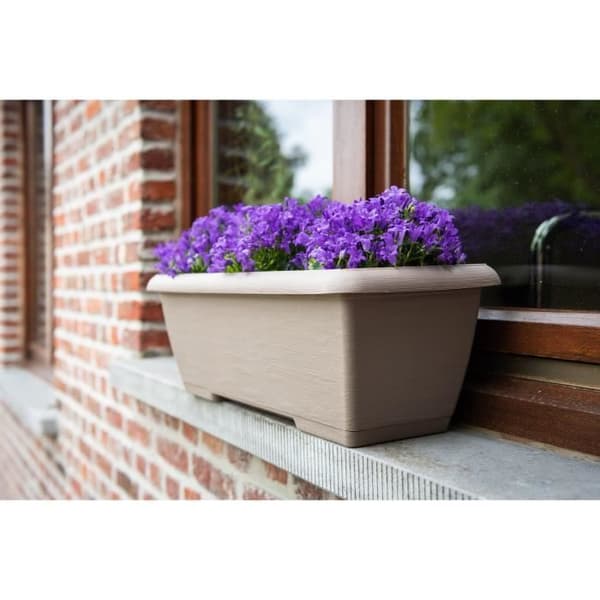 Jardinière - GARDEN ID Teramo - Taupe 60 cm - Hållbarhet - Integrerad vattensreserv - Återvunnen & 100 % återvinningsbar - Volym för växter