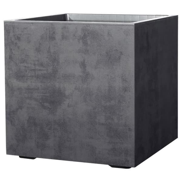 Blommkruka Kub - DEROMA - Millennium R - Antracit - Med vattentank - Hjul - 49 cm