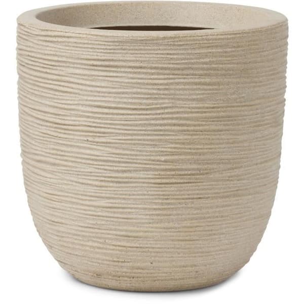 Blomkruka rund - CAPI EUROPE - WASTE RIB NL - 35 x 34 cm - Terrazzo beige