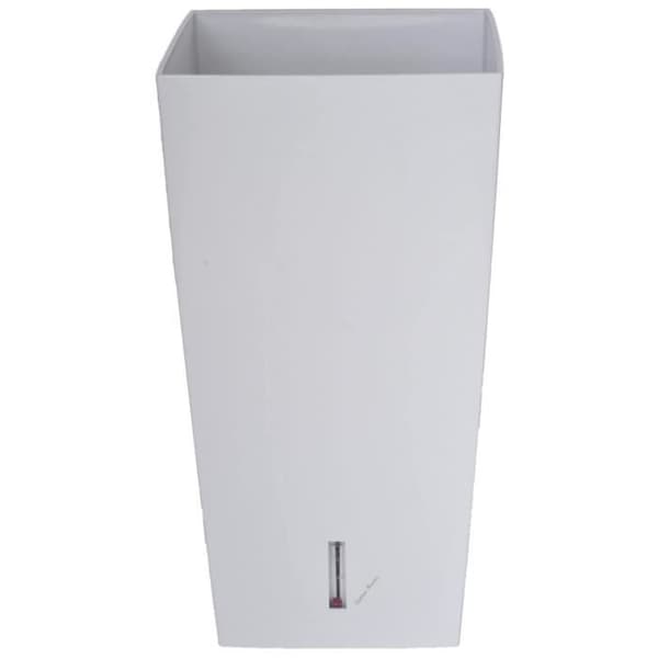 RIVIERA Eva Ny fyrkantig plastblomkruka - 28 x 28 x H 52 cm - 31 L - Vit