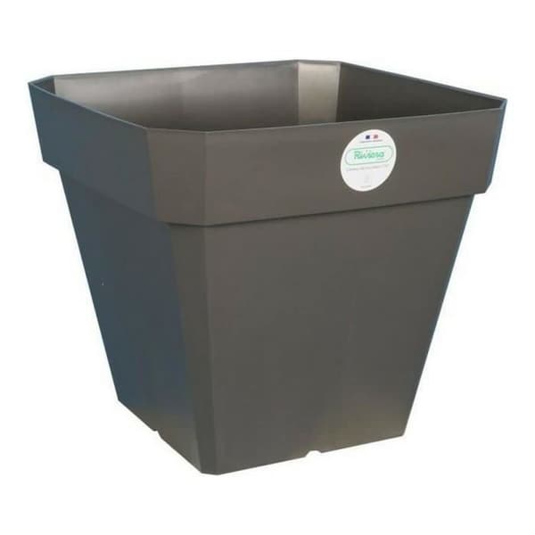 RIVIERA Square Soleilla plast blomkruka - 49 x 49 x H 45 cm - 65 L - Glittergrå