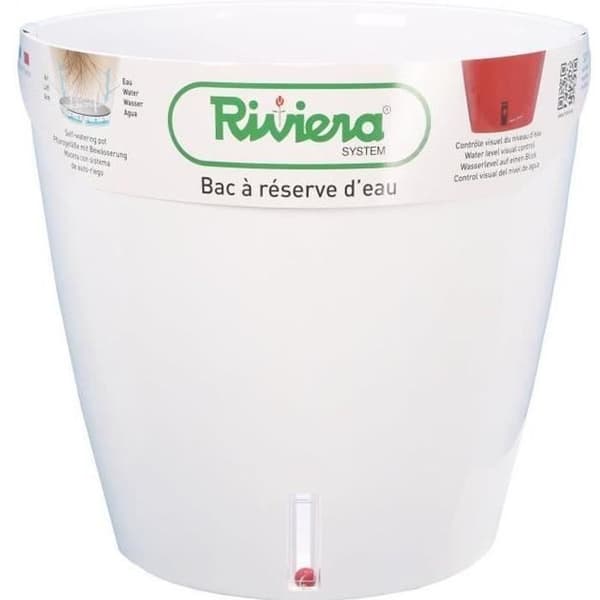 RIVIERA Eva Ny rund plastkruka - Ø 46 cm - 49 L - Vit