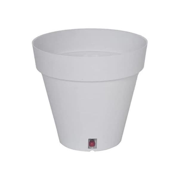 RIVIERA LOFT rund blomsterlåda - Plast - Diameter 30 cm - Vit