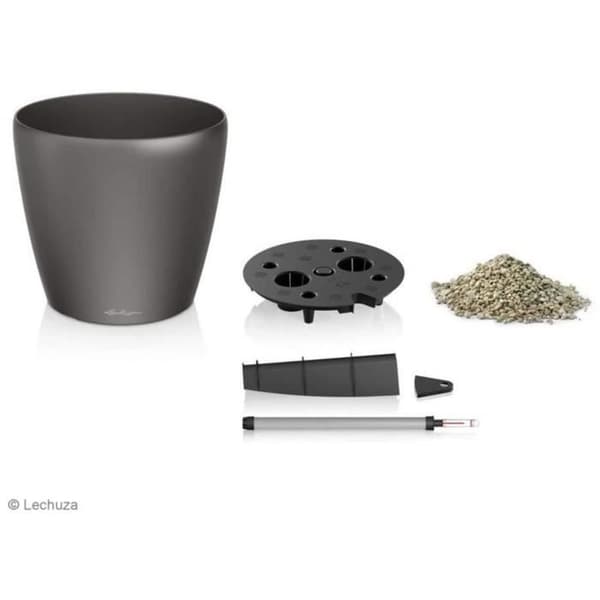 LECHUZA Classico Premium 60 blomkruka - komplett set, metallic antracit