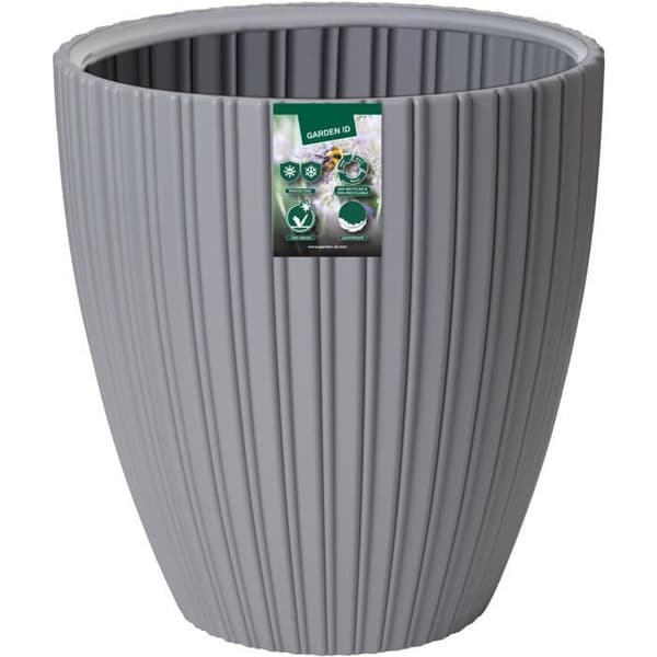 Blomkruka - Trädgårds-ID - Eleganta - 40 x 42 cm - För trädgårdar, balkonger eller inomhus - Ljusgrå