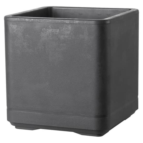 Blomkruka Kub - DEROMA - Cosmo - Antracit - Med vattentank - Hjul - 38 cm
