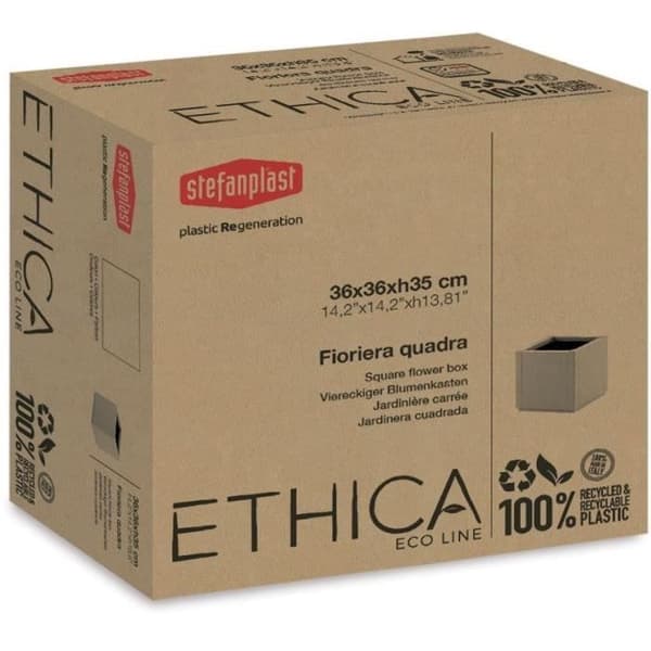 Blomlåda - ETHICA - Taupe - Fyrkantig - 38 L - STEFANPLAST