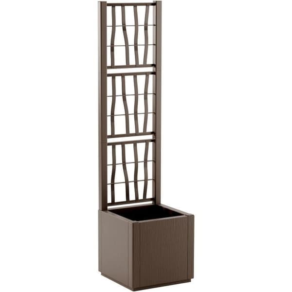 Blomlåda - ETHICA - Taupe - Fyrkantig med trellis - 38 L - STEFANPLAST