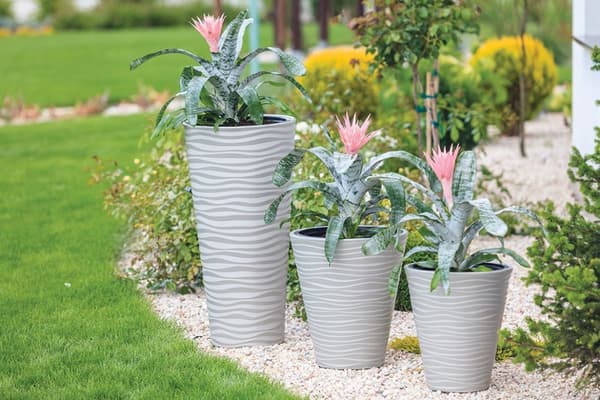 Sahara Dunes Slim 30 runde blomsterpotter | Antracit