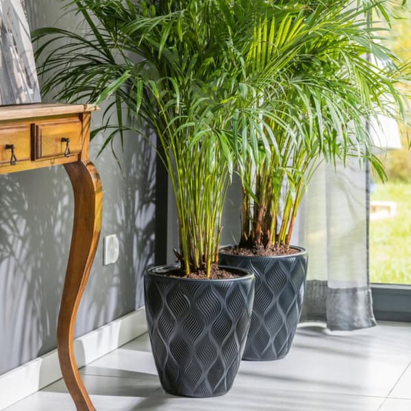 Flow Slim 40 runde blomsterpotter | Antracit