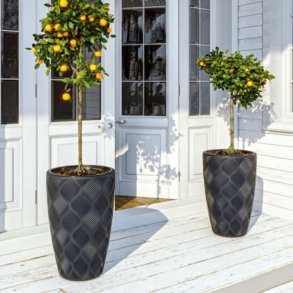 Flow Slim 40 runde blomsterpotter | Antracit
